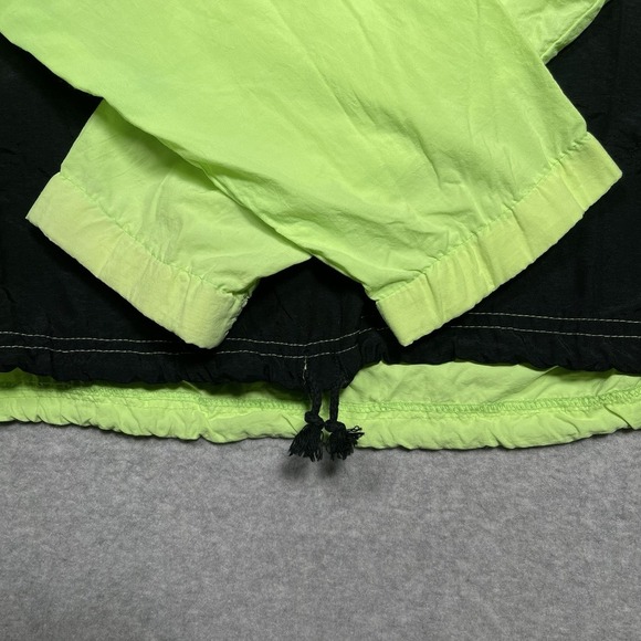 Vtg Italian Club By Aldo Gianne Neon Green Pullover 1/2 Zip Nylon‎ Windbreaker - Picture 3 of 8